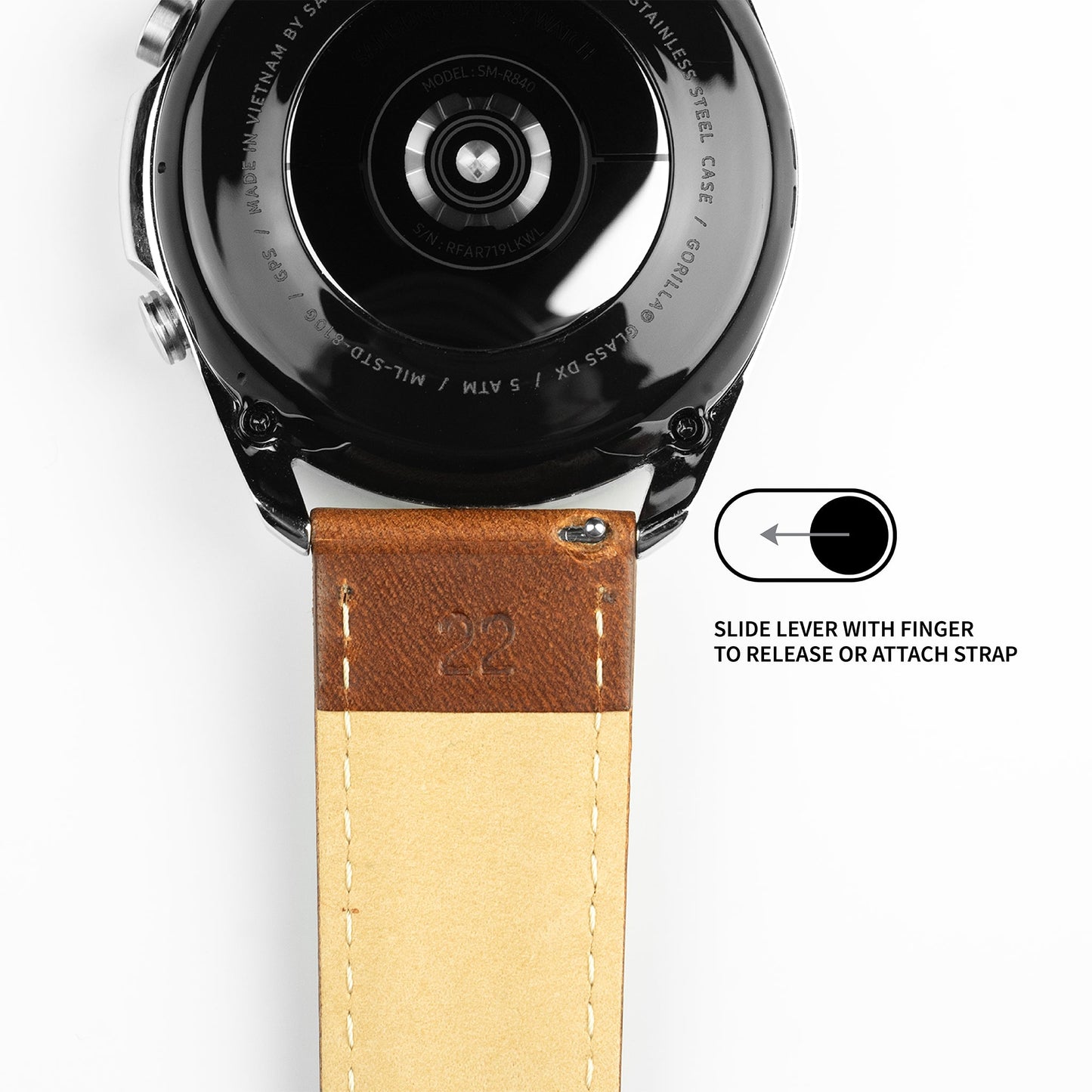 Samsung Galaxy Watch3 | Classic Horween Leather | Caramel Brown - Barton Watch Bands