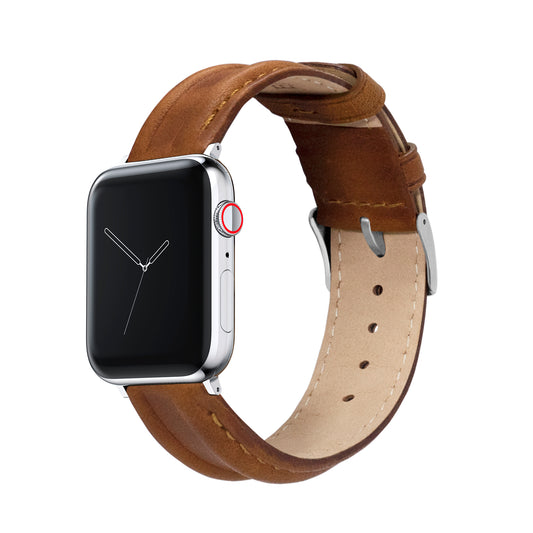 Apple Watch Caramel Brown Classic Horween Leather Watch Band