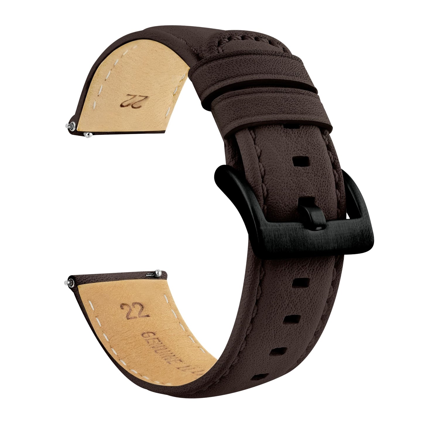 Samsung Galaxy Watch6 Dark Brown Pittards Performance Leather Brown Stitching Watch Band