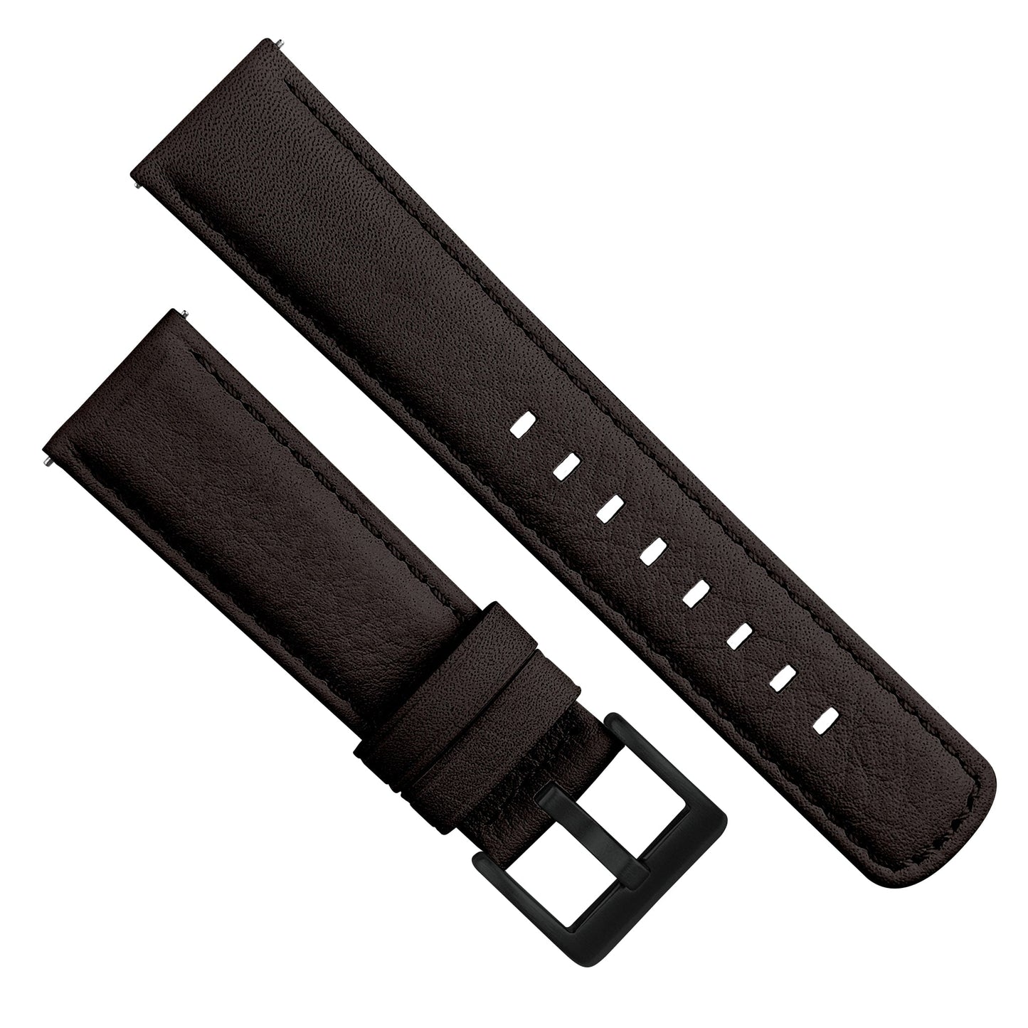 Samsung Galaxy Watch5 Dark Brown Pittards Performance Leather Brown Stitching Watch Band
