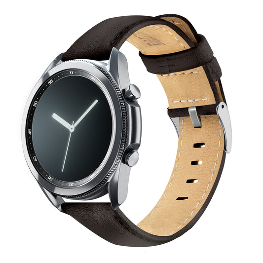 Samsung Galaxy Watch Dark Brown Pittards Performance Leather Brown Stitching Watch Band