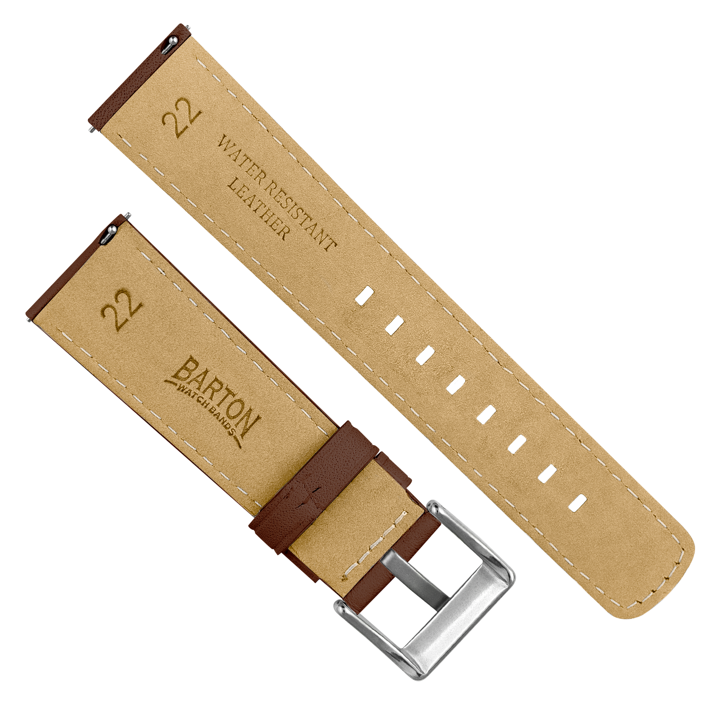 Omega Moonswatch Light Brown Pittards Performance Leather Brown Stitching Watch Band