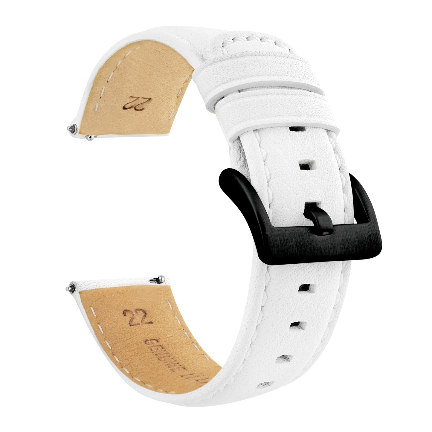 Gear S3 Classic Frontier White Pittards Performance Leather White Stitching Watch Band