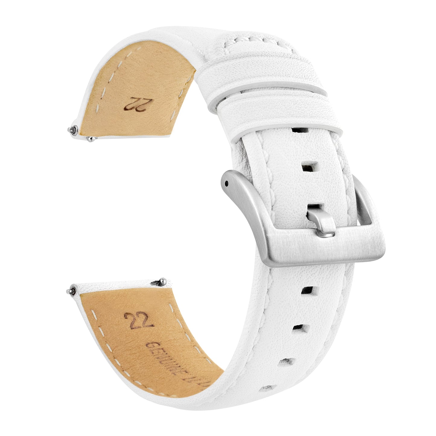 Samsung Galaxy Watch6 White Pittards Performance Leather White Stitching 2 Watch Band