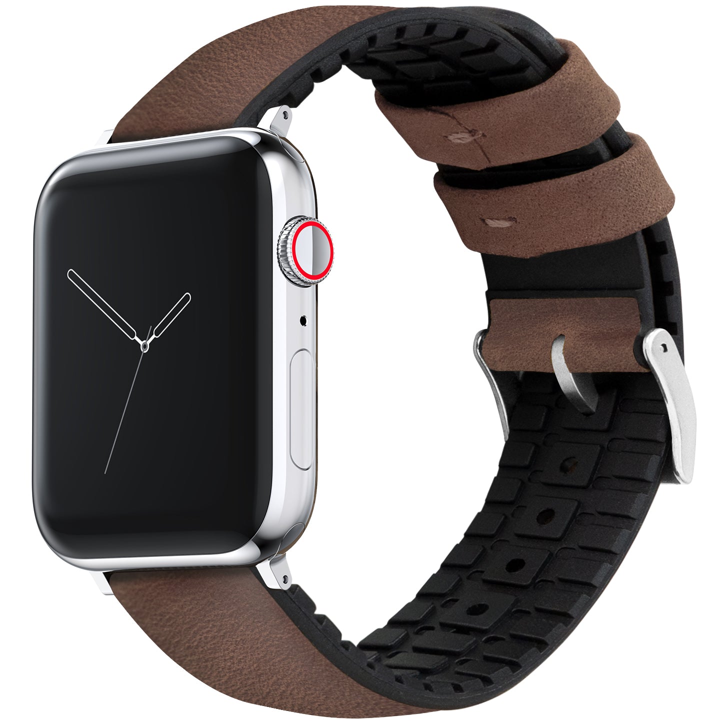 Apple Watch | Walnut Brown Leather and Rubber Hybrid - Barton Watch Bands