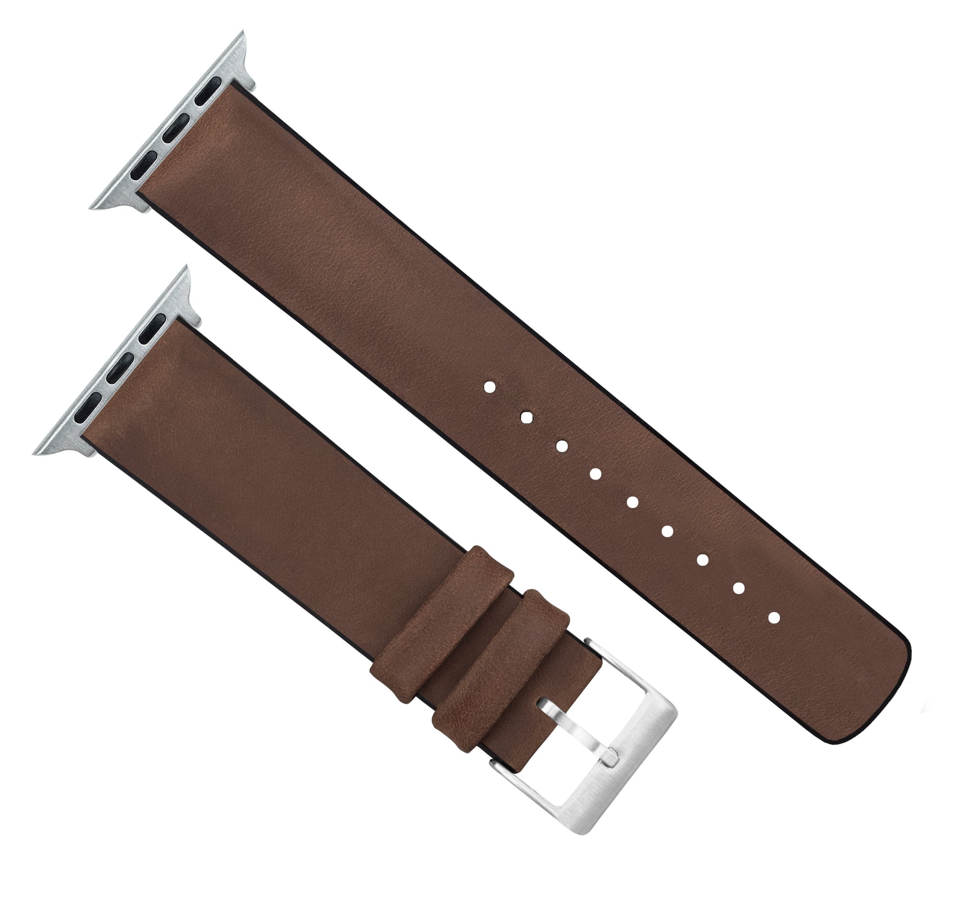 Apple Watch | Walnut Brown Leather and Rubber Hybrid - Barton Watch Bands