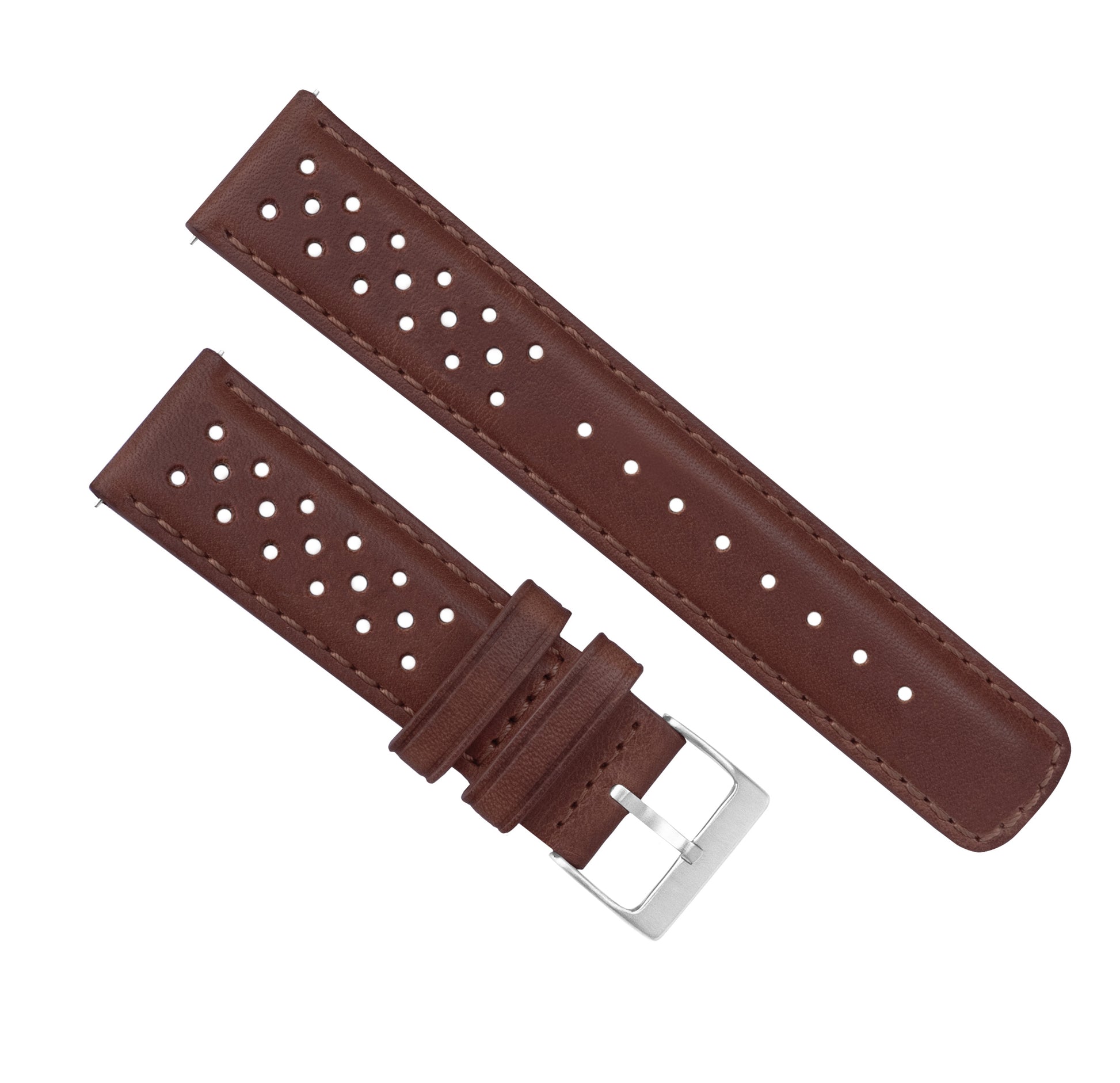Samsung Galaxy Watch Active 2 | Racing Horween Leather | Chocolate Brown - Barton Watch Bands
