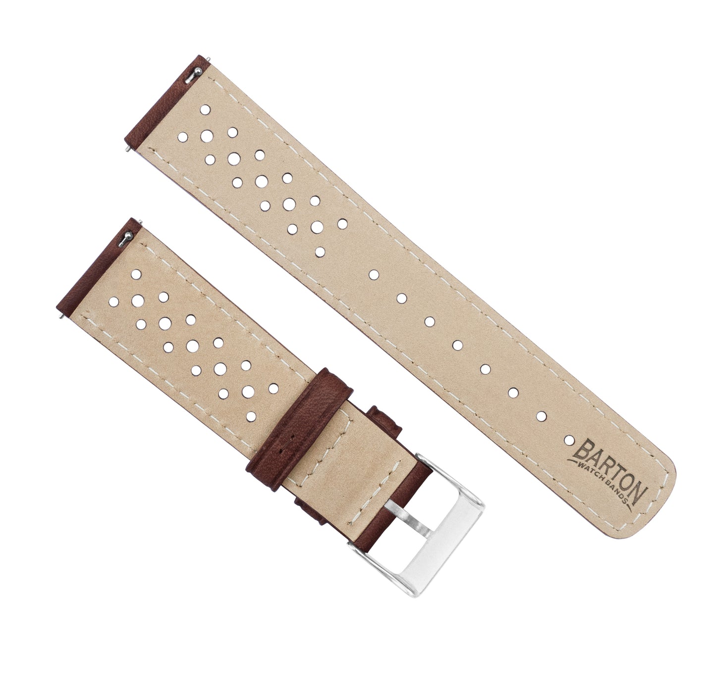 Samsung Galaxy Watch3 | Racing Horween Leather | Chocolate Brown - Barton Watch Bands