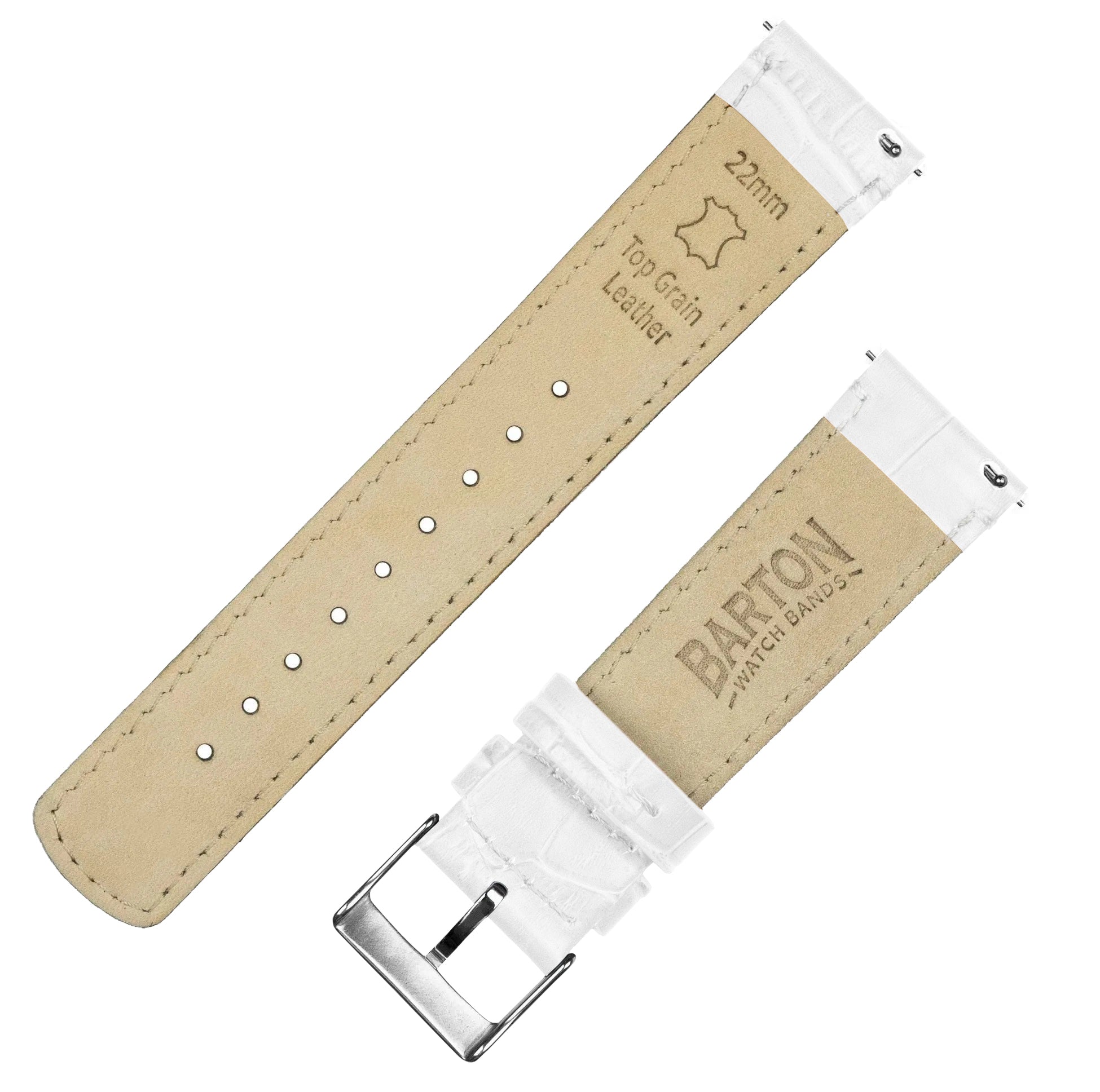 MOONSWATCH Bip | White Alligator Grain Leather - Barton Watch Bands