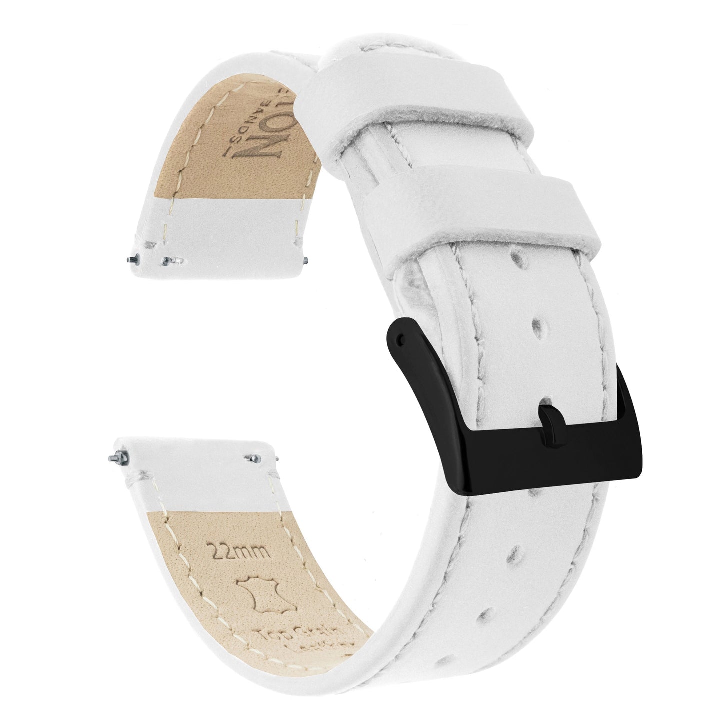 Samsung Galaxy Watch5 | White Leather & Stitching - Barton Watch Bands