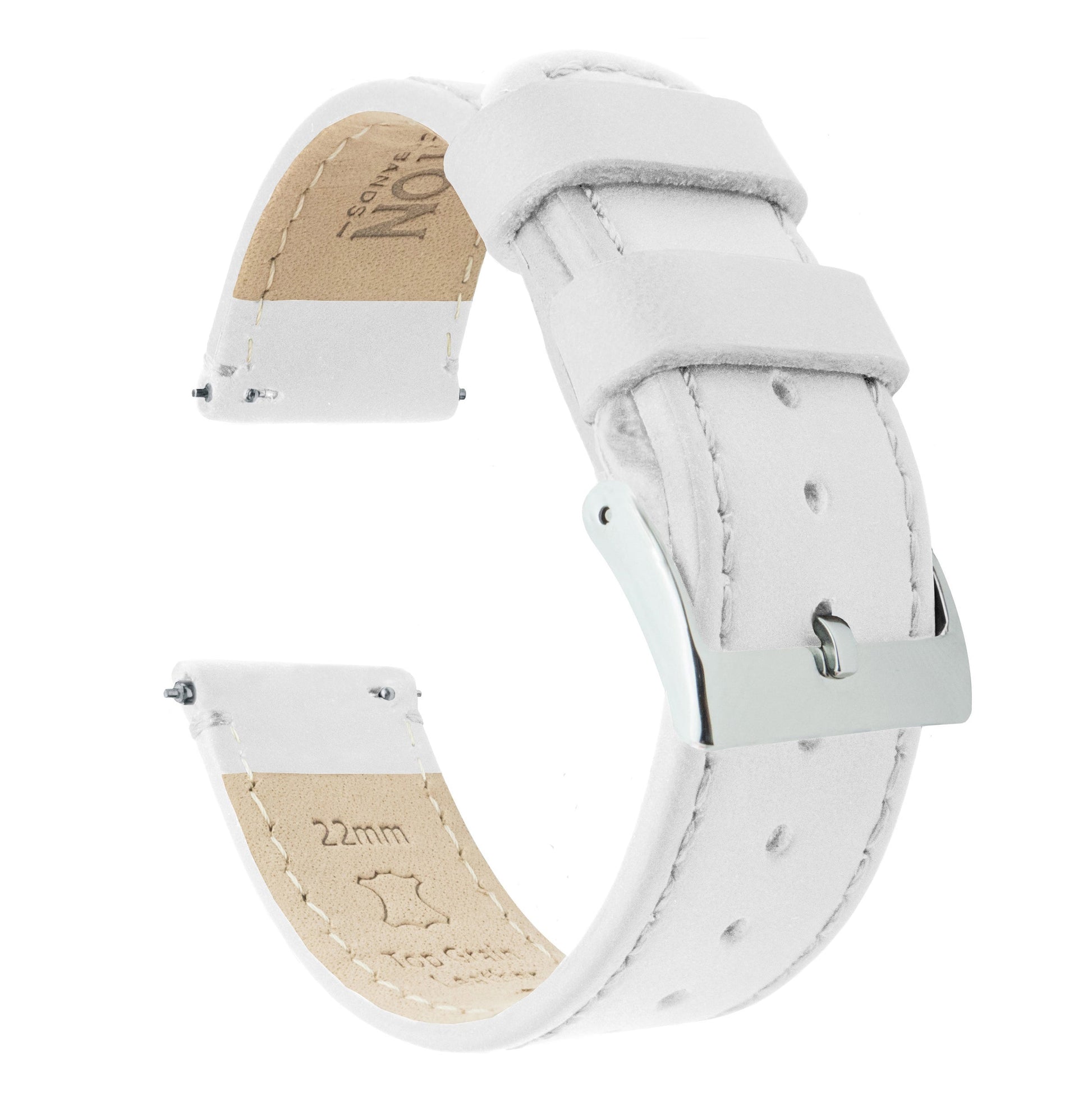 Samsung Galaxy Watch5 | White Leather & Stitching - Barton Watch Bands