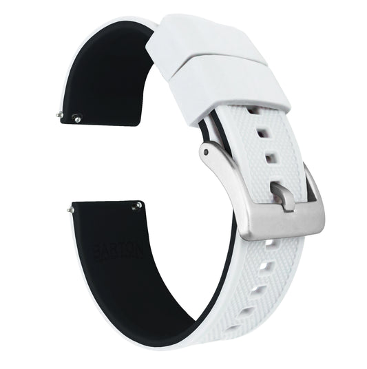 Samsung Galaxy Watch4 | Elite Silicone | White Top / Black Bottom - Barton Watch Bands
