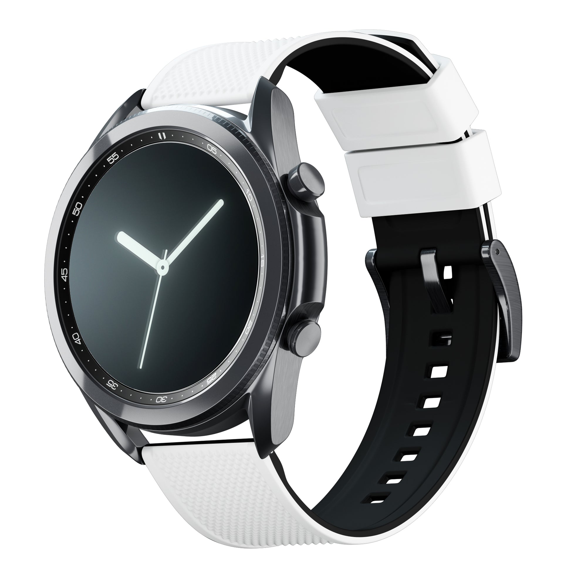 Samsung Galaxy Watch3 | Elite Silicone | White Top / Black Bottom - Barton Watch Bands