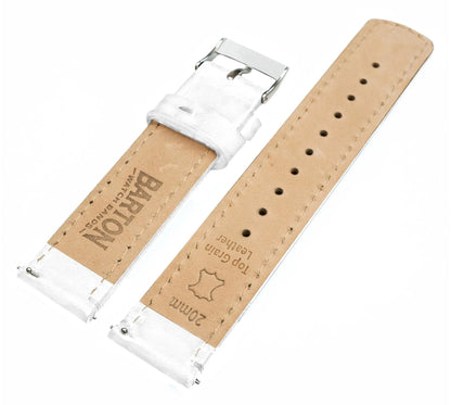 MOONSWATCH Bip | White Leather & Stitching - Barton Watch Bands