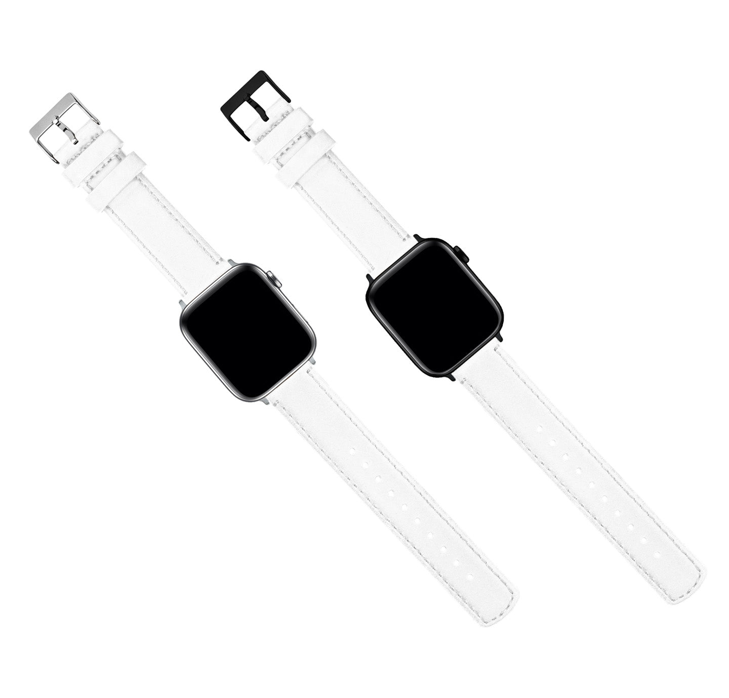 Apple Watch | White Leather & Stitching - Barton Watch Bands