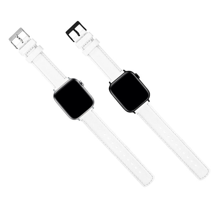 Apple Watch | White Leather & Stitching - Barton Watch Bands