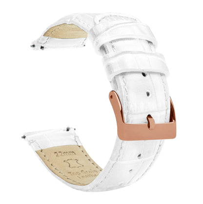 Samsung Galaxy Watch5 | White Alligator Grain Leather - Barton Watch Bands