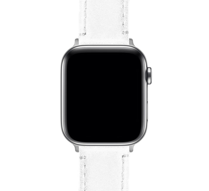 Apple Watch | White Leather & Stitching - Barton Watch Bands