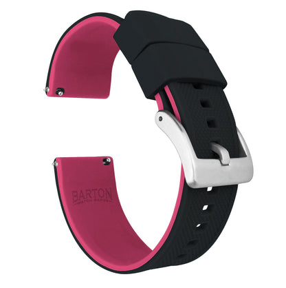 MOONSWATCH Bip | Elite Silicone | Black Top / Pink Bottom - Barton Watch Bands