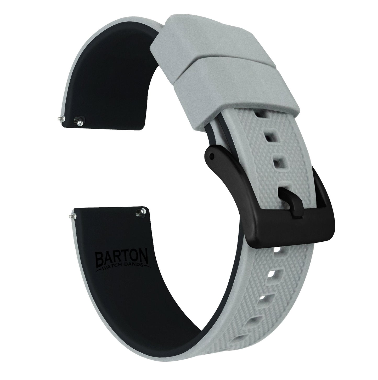 MOONSWATCH Bip | Elite Silicone | Cool Grey Top / Black Bottom - Barton Watch Bands