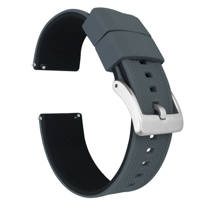 MOONSWATCH Bip | Elite Silicone | Smoke Grey Top / Black Bottom - Barton Watch Bands