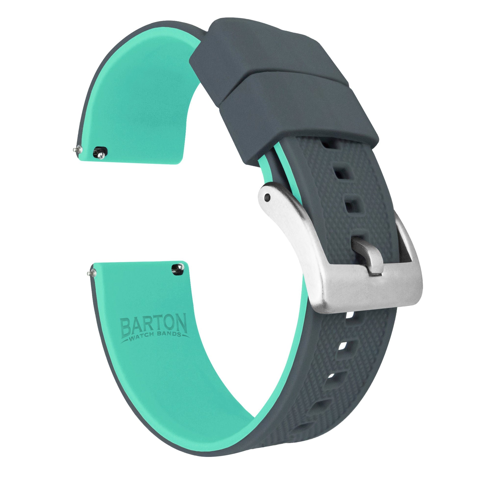 Amazfit Bip | Elite Silicone | Smoke Grey Top / Mint Green Bottom - Barton Watch Bands