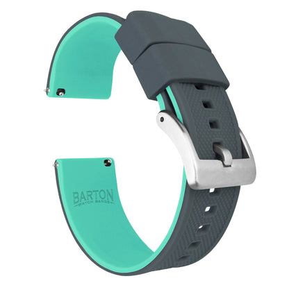 Amazfit Bip | Elite Silicone | Smoke Grey Top / Mint Green Bottom - Barton Watch Bands