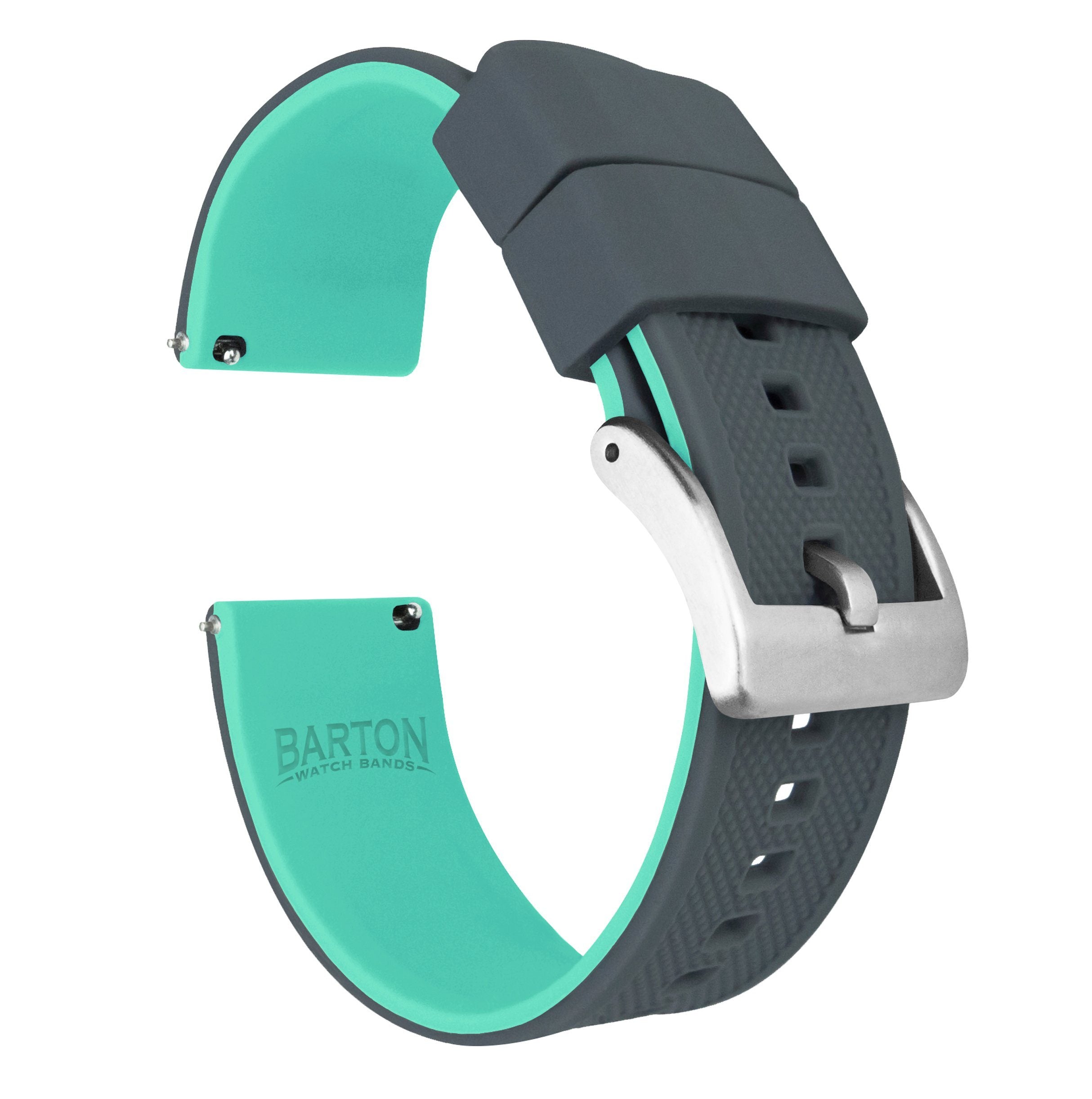 MOONSWATCH Bip | Elite Silicone | Smoke Grey Top / Mint Green Bottom - Barton Watch Bands