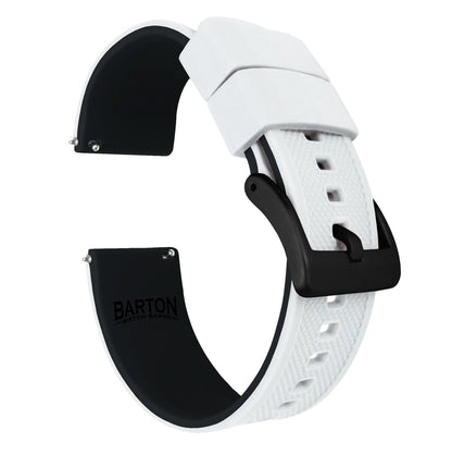 MOONSWATCH Bip | Elite Silicone | White Top / Black Bottom - Barton Watch Bands