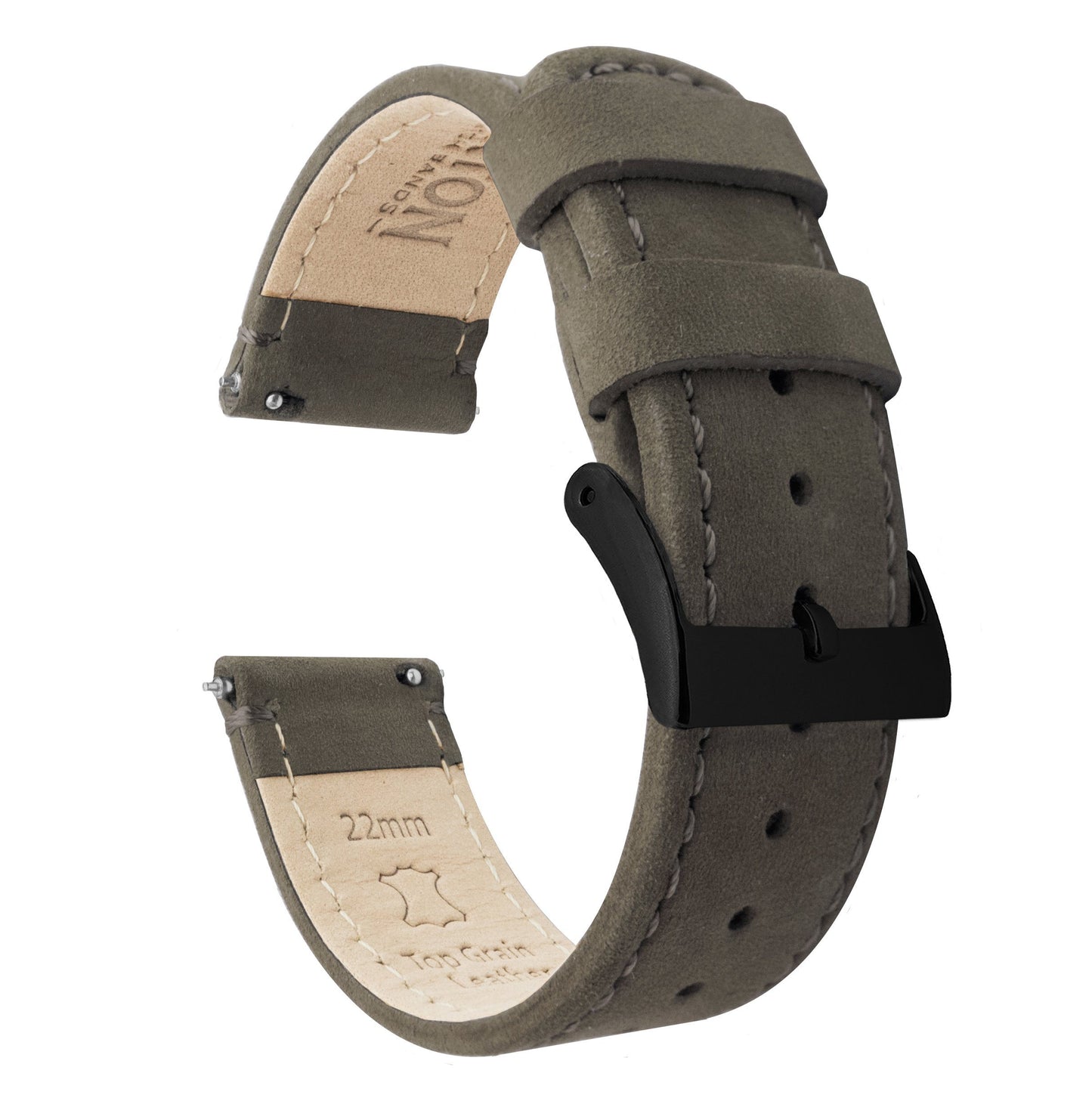 Amazfit Bip | Espresso Brown Leather & Stitching - Barton Watch Bands