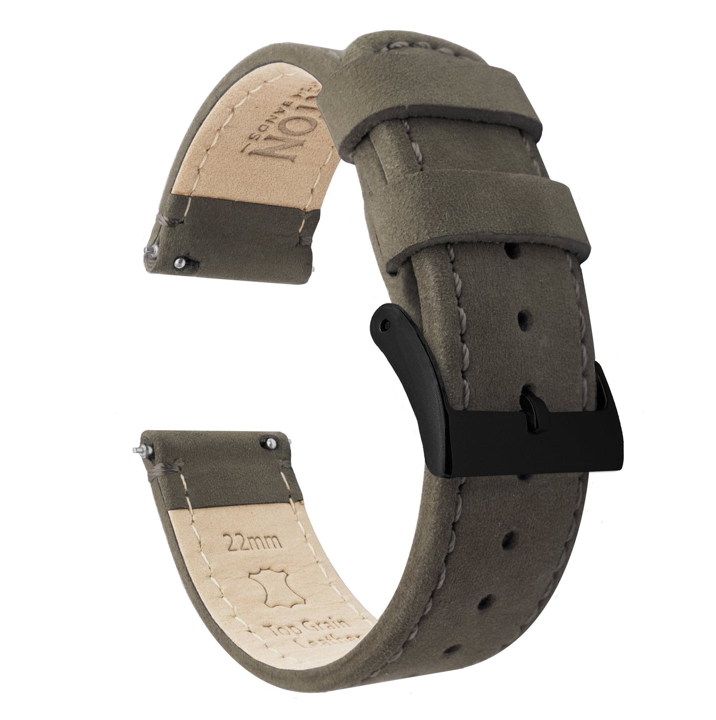 MOONSWATCH Bip | Espresso Brown Leather & Stitching - Barton Watch Bands