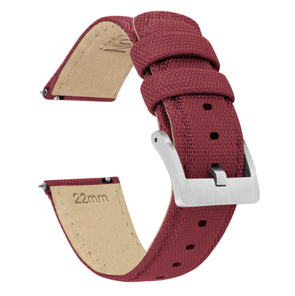 MOONSWATCH Bip | Sailcloth Quick Release | Raspberry Red - Barton Watch Bands