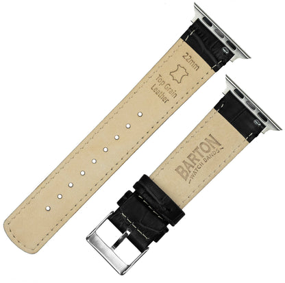 Apple Watch | Black Alligator Grain Leather - Barton Watch Bands