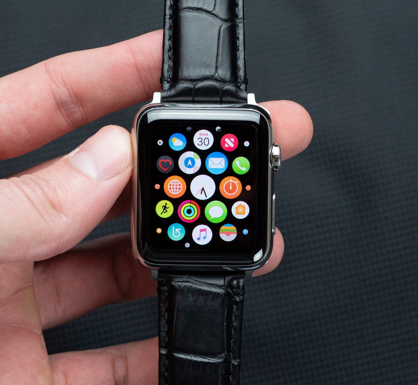 Apple Watch | Black Alligator Grain Leather - Barton Watch Bands