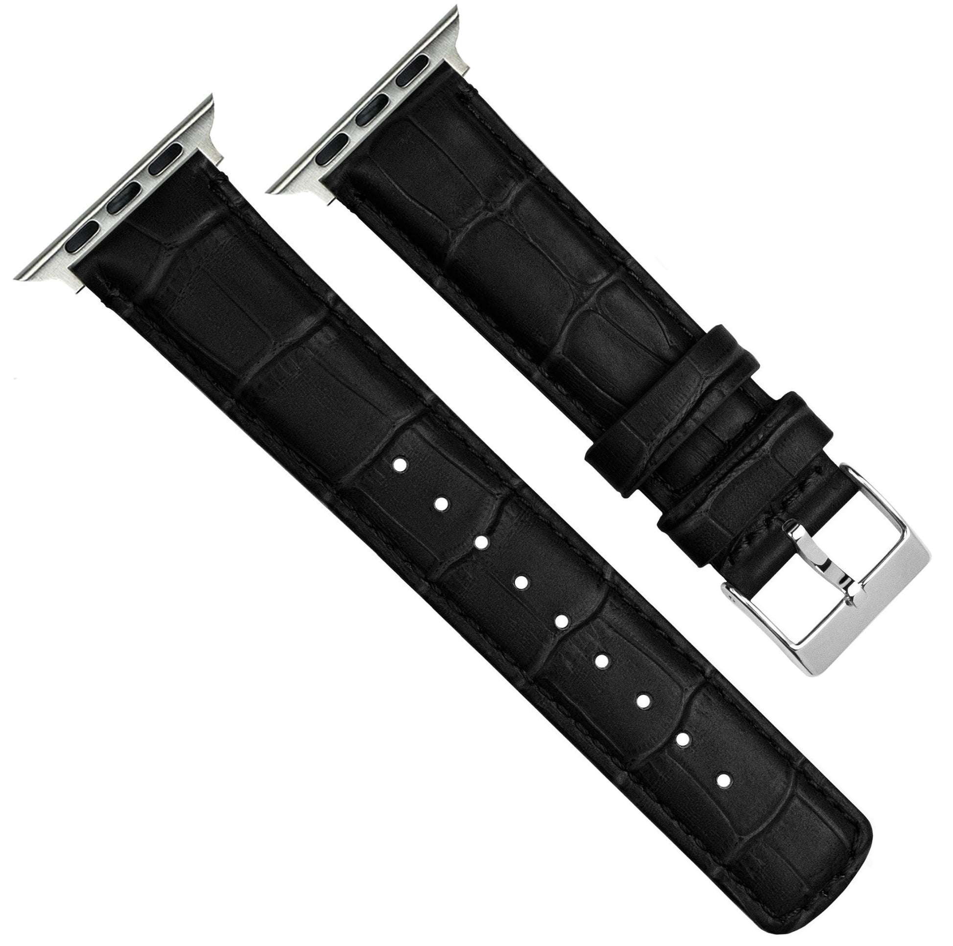 Apple Watch | Black Alligator Grain Leather - Barton Watch Bands