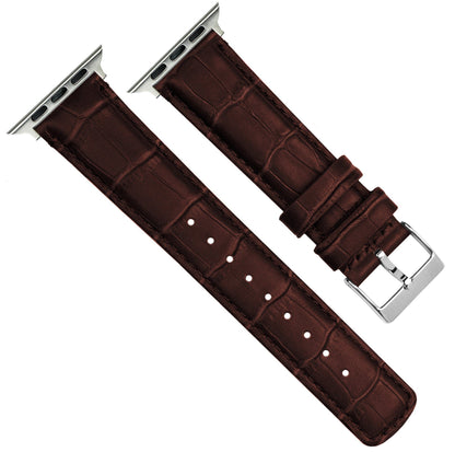 Apple Watch | Coffee Brown Alligator Grain Leather - Barton Watch Bands
