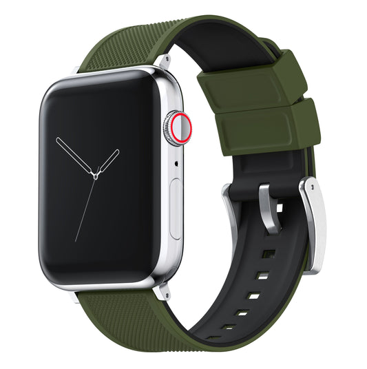 Apple Watch | Elite Silicone | Army Green Top / Black Bottom - Barton Watch Bands
