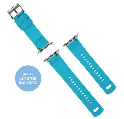 Apple Watch | Elite Silicone | Black Top / Aqua Blue Bottom - Barton Watch Bands