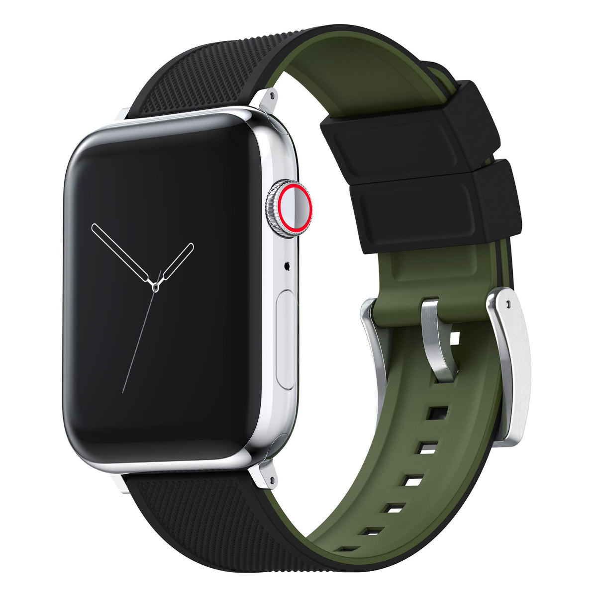 Apple Elite Silicone Black Top Army Green Bottom Band
