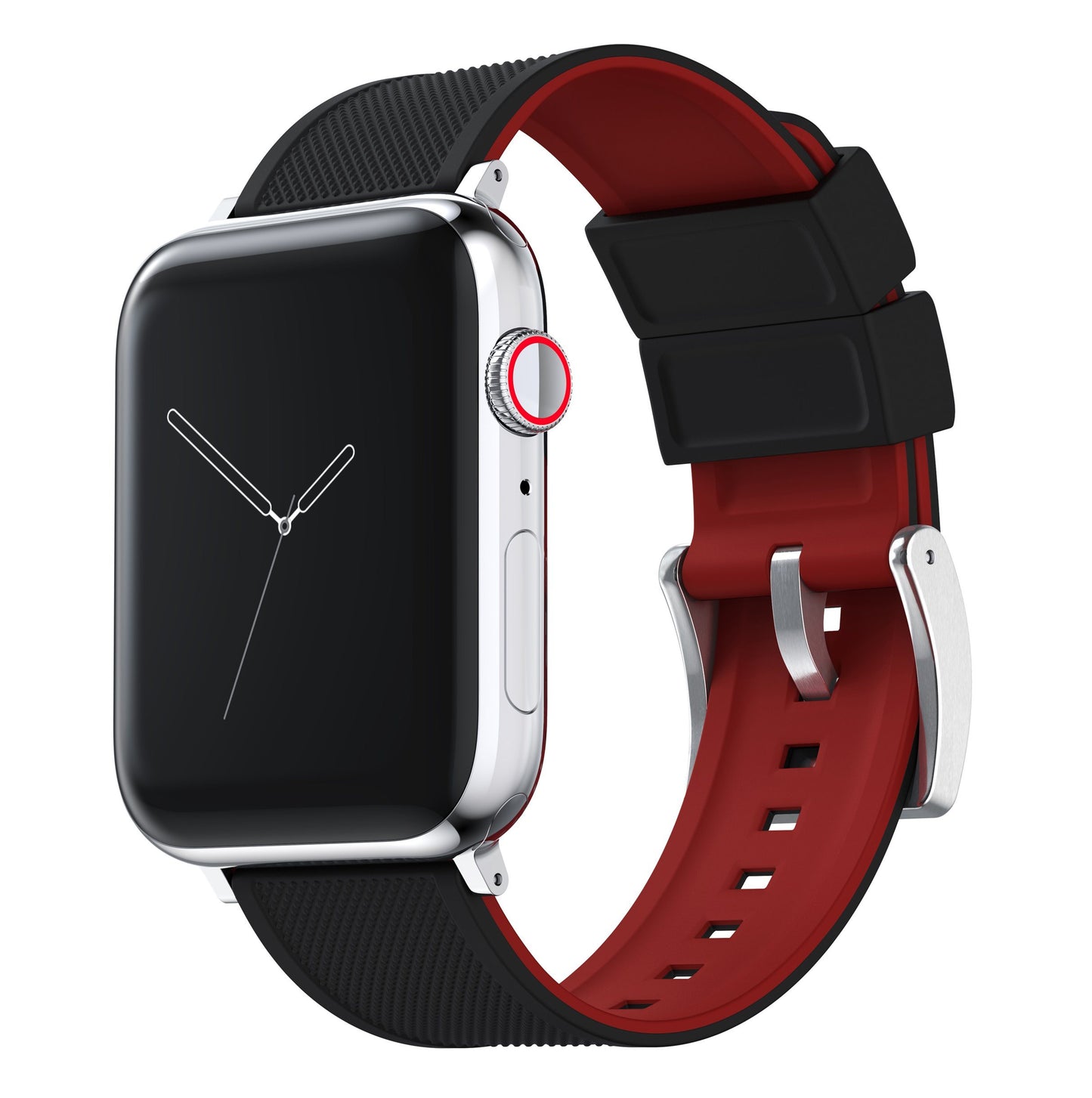 Apple Watch | Elite Silicone | Black Top / Crimson Red Bottom - Barton Watch Bands