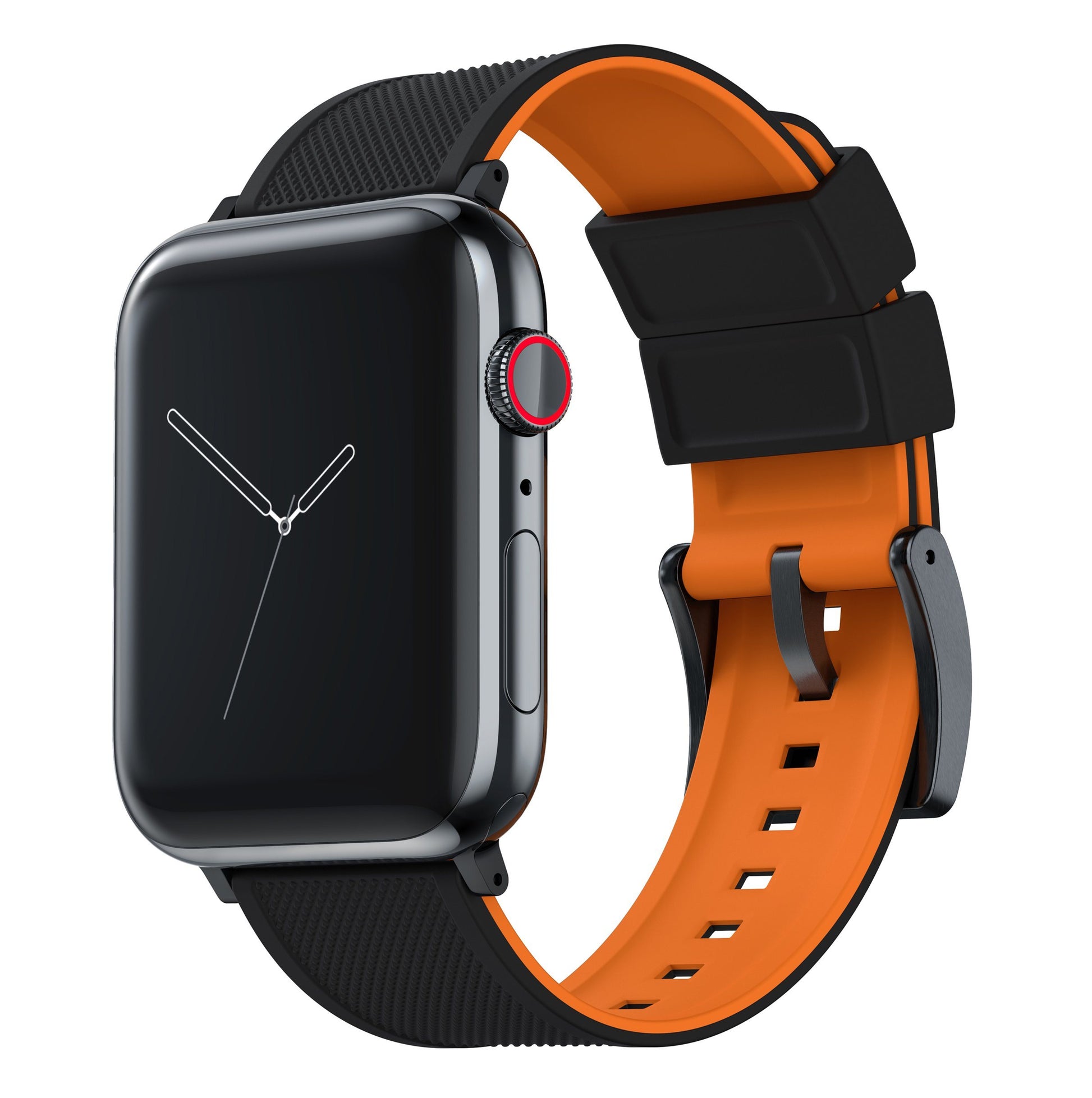 Apple Watch | Elite Silicone | Black Top / Pumpkin Orange Bottom - Barton Watch Bands