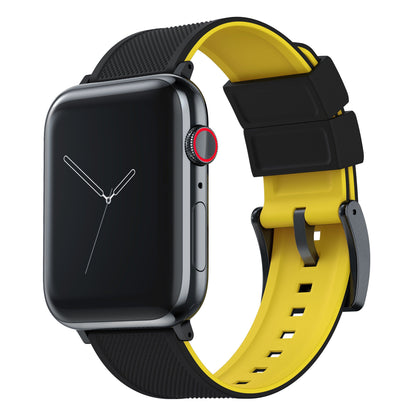 Apple Watch | Elite Silicone | Black Top / Yellow Bottom - Barton Watch Bands