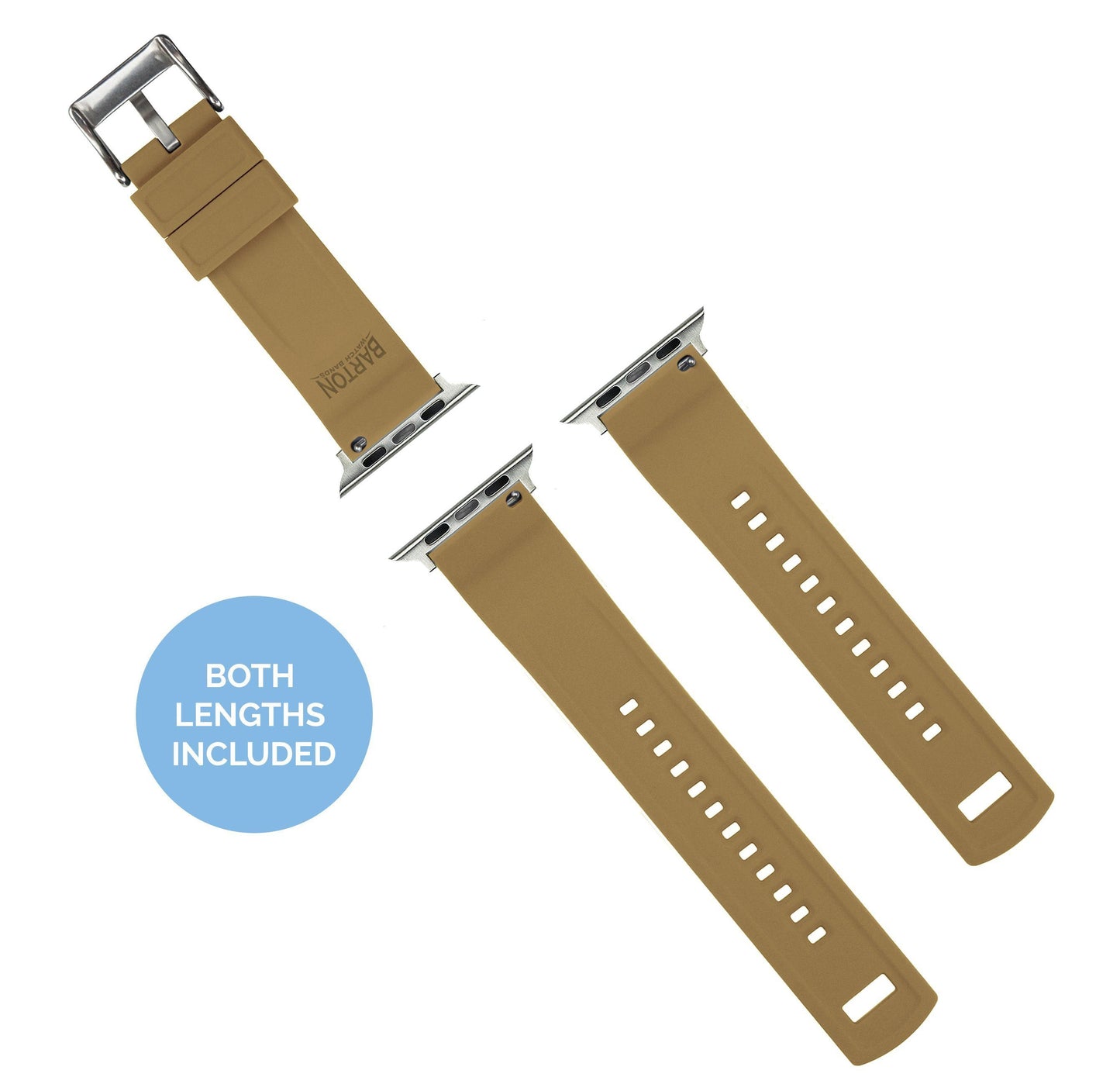 Apple Watch | Elite Silicone | Brown Top / Khaki Bottom - Barton Watch Bands