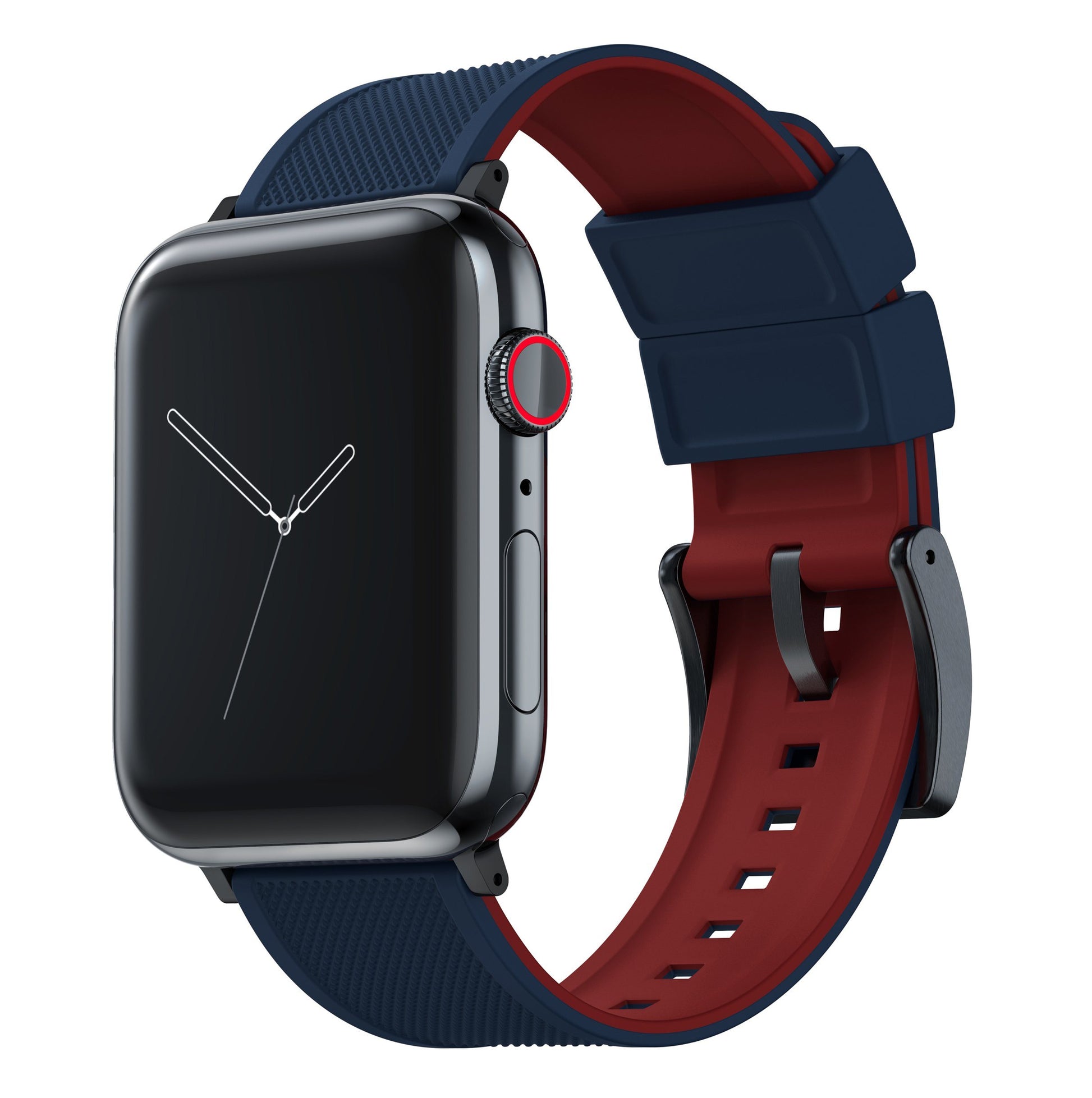 Apple Watch | Elite Silicone | Navy Blue Top / Crimson Red Bottom - Barton Watch Bands