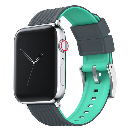 Apple Watch | Elite Silicone | Smoke Grey Top / Mint Green Bottom - Barton Watch Bands