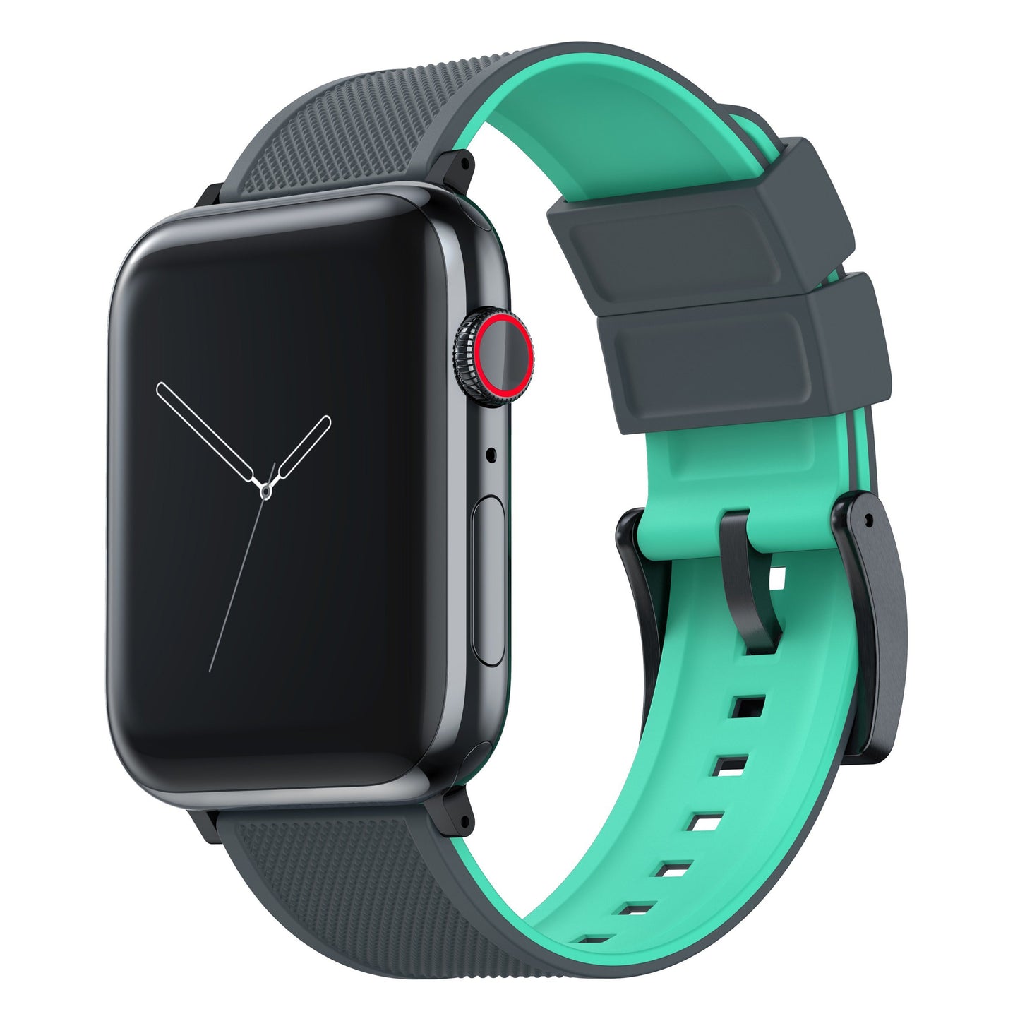 Apple Watch | Elite Silicone | Smoke Grey Top / Mint Green Bottom - Barton Watch Bands