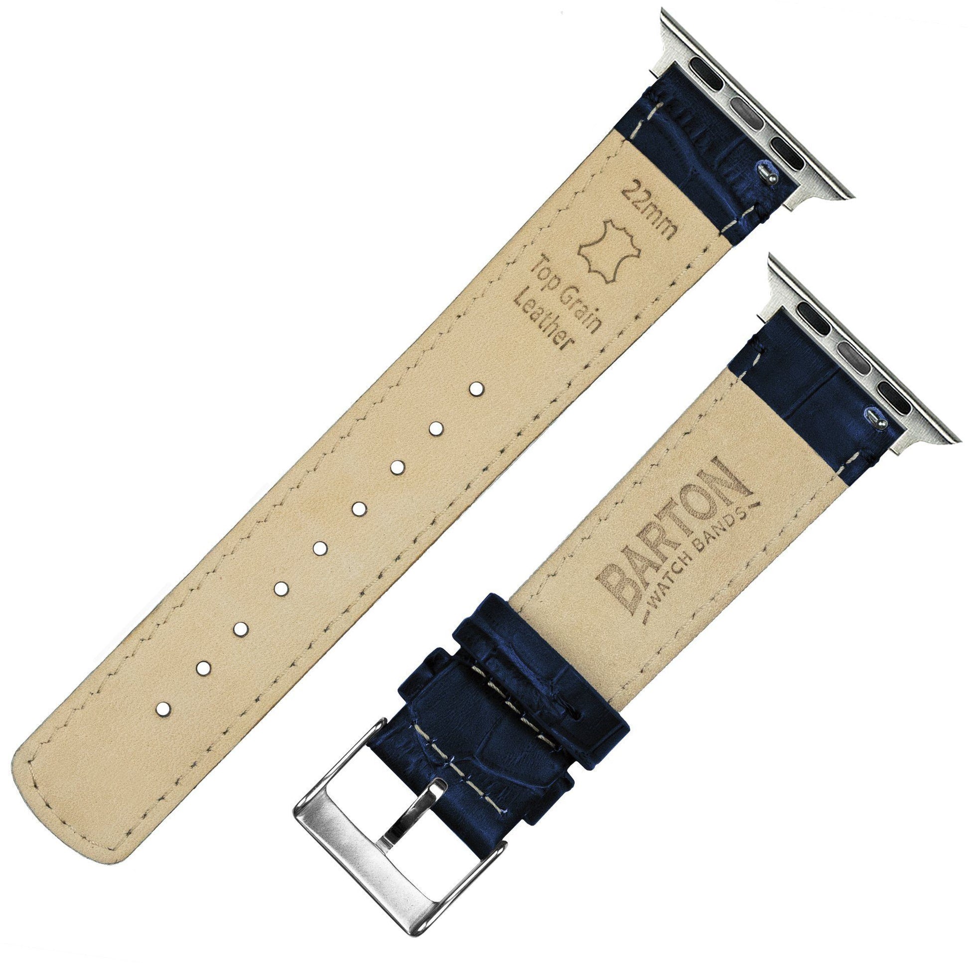 Apple Watch | Navy Blue Alligator Grain Leather - Barton Watch Bands