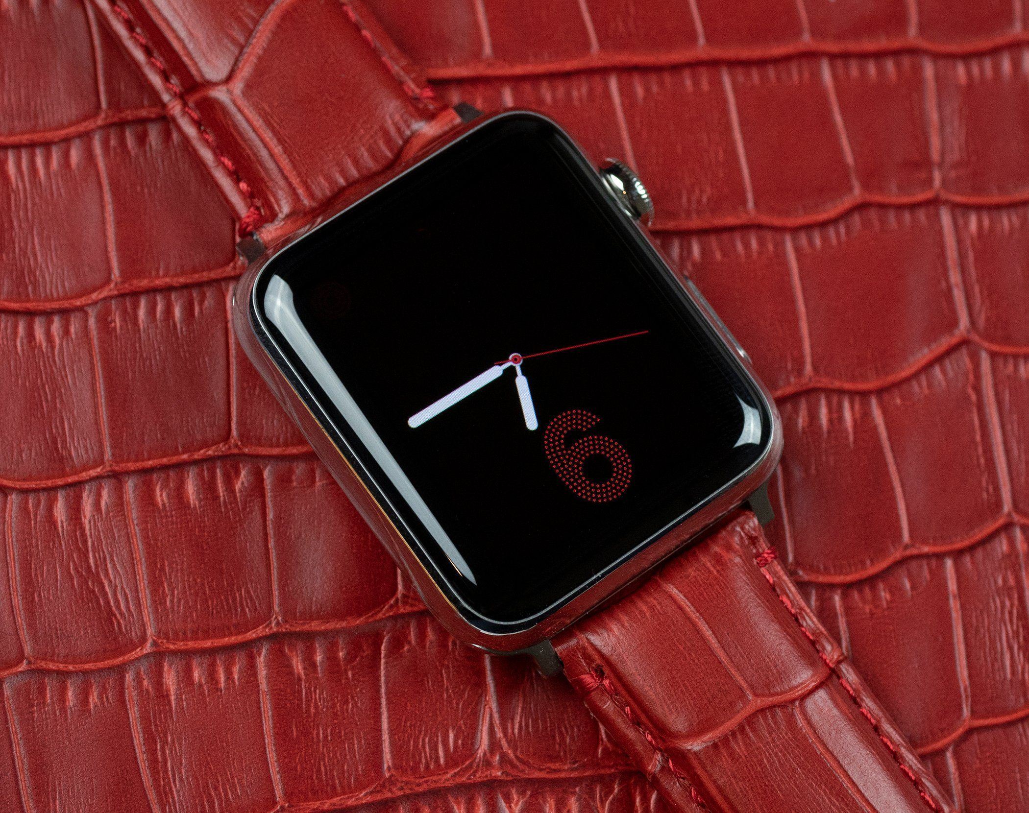 Apple Watch |  Red Alligator Grain Leather - Barton Watch Bands