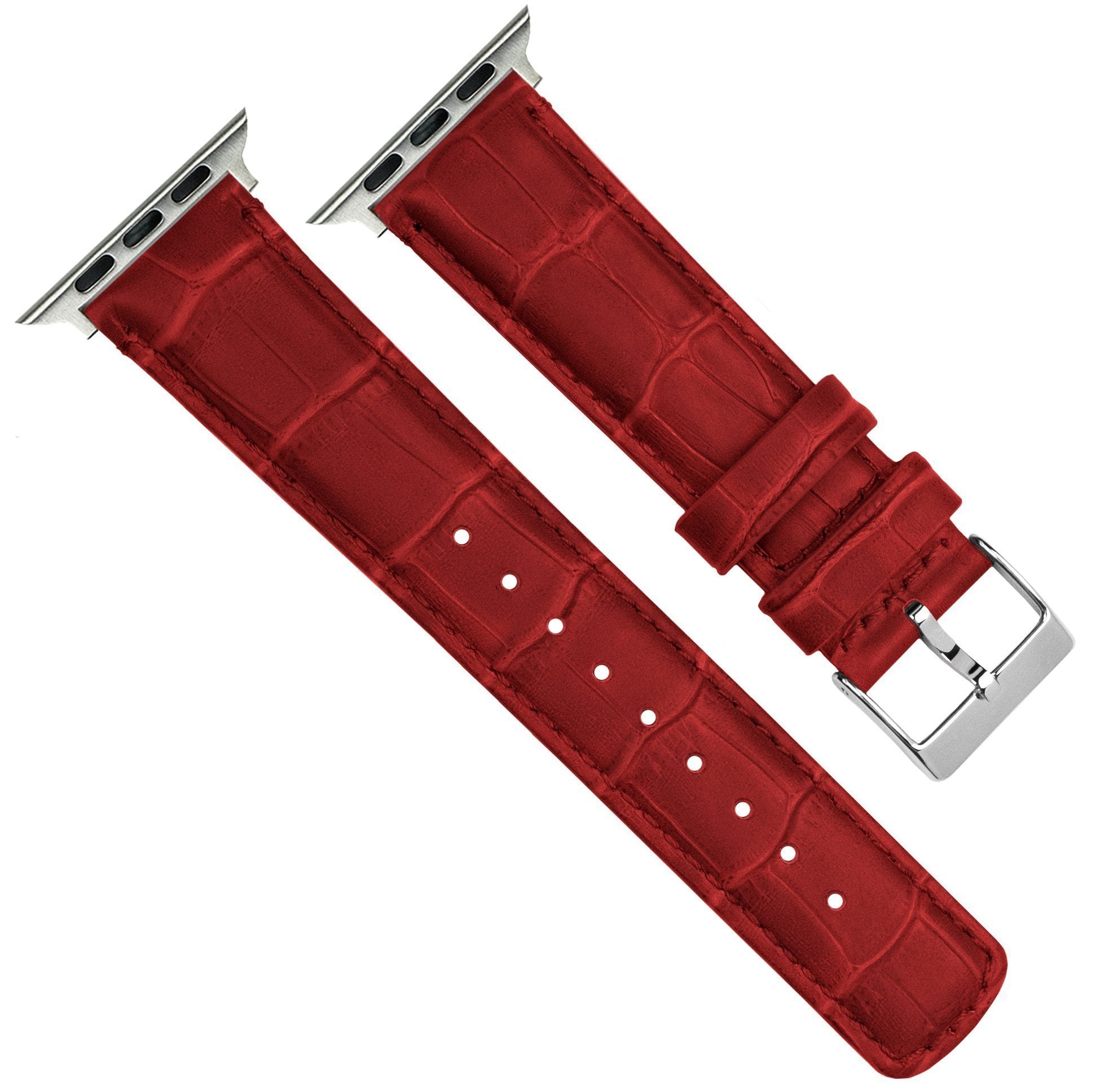 Apple Watch |  Red Alligator Grain Leather - Barton Watch Bands