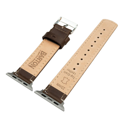 Apple Watch | Saddle Leather & Linen White Stitching - Barton Watch Bands